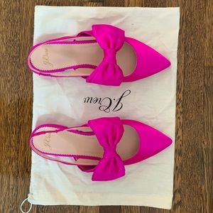 J.Crew Satin Bow Slingback Flats